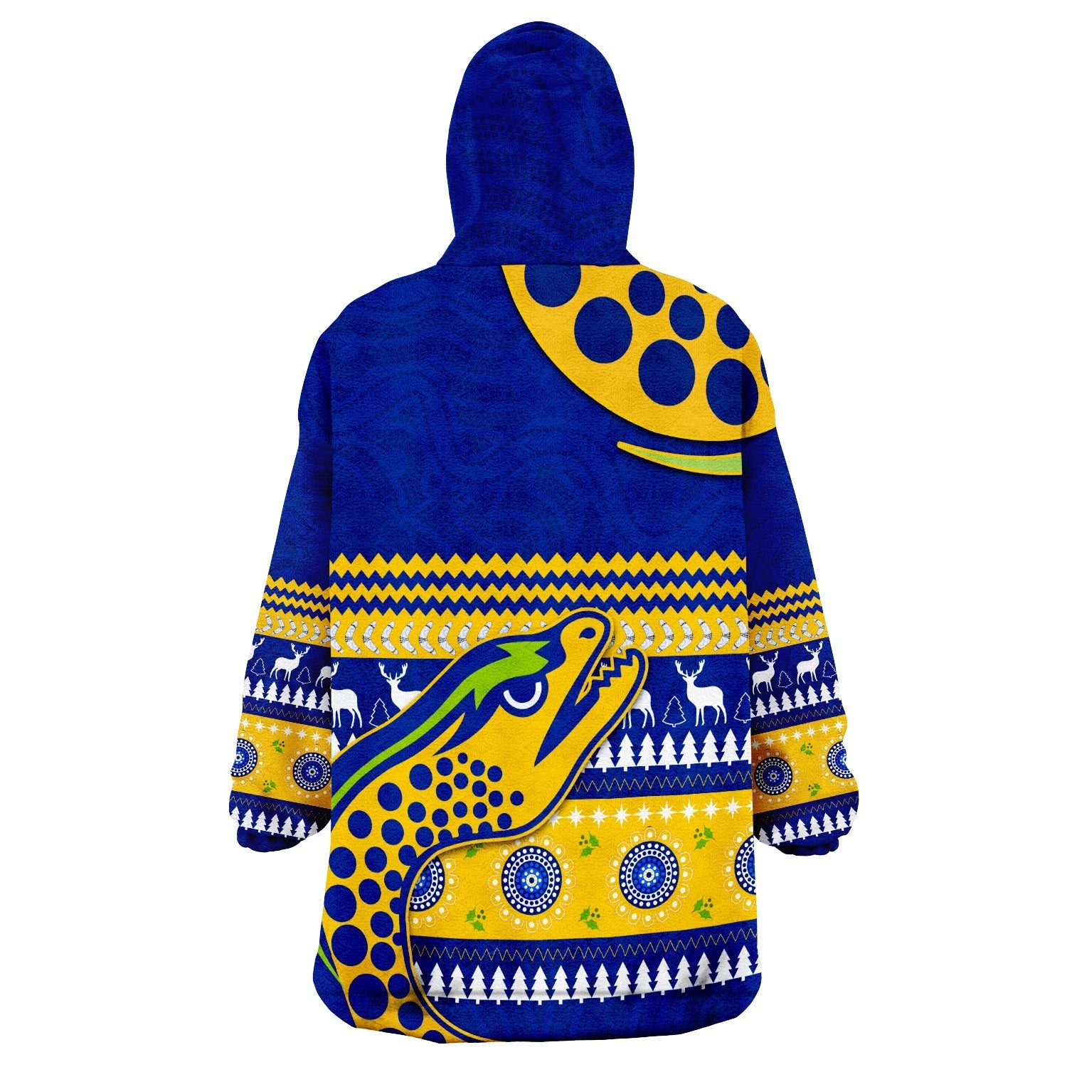 (Custom Personalised) Eels Indigenous Parramatta Christmas Wearable Blanket Hoodie - Vibe Hoodie Shop