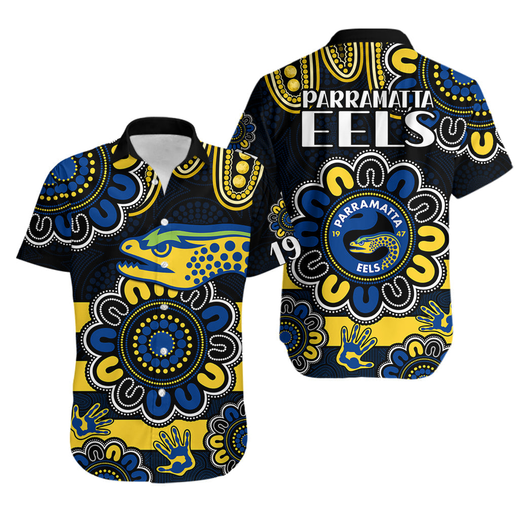 NRL Parramatta Eels Rugby Hawaiian Shirt Eels 1947 Aboriginal - Vibe Hoodie Shop