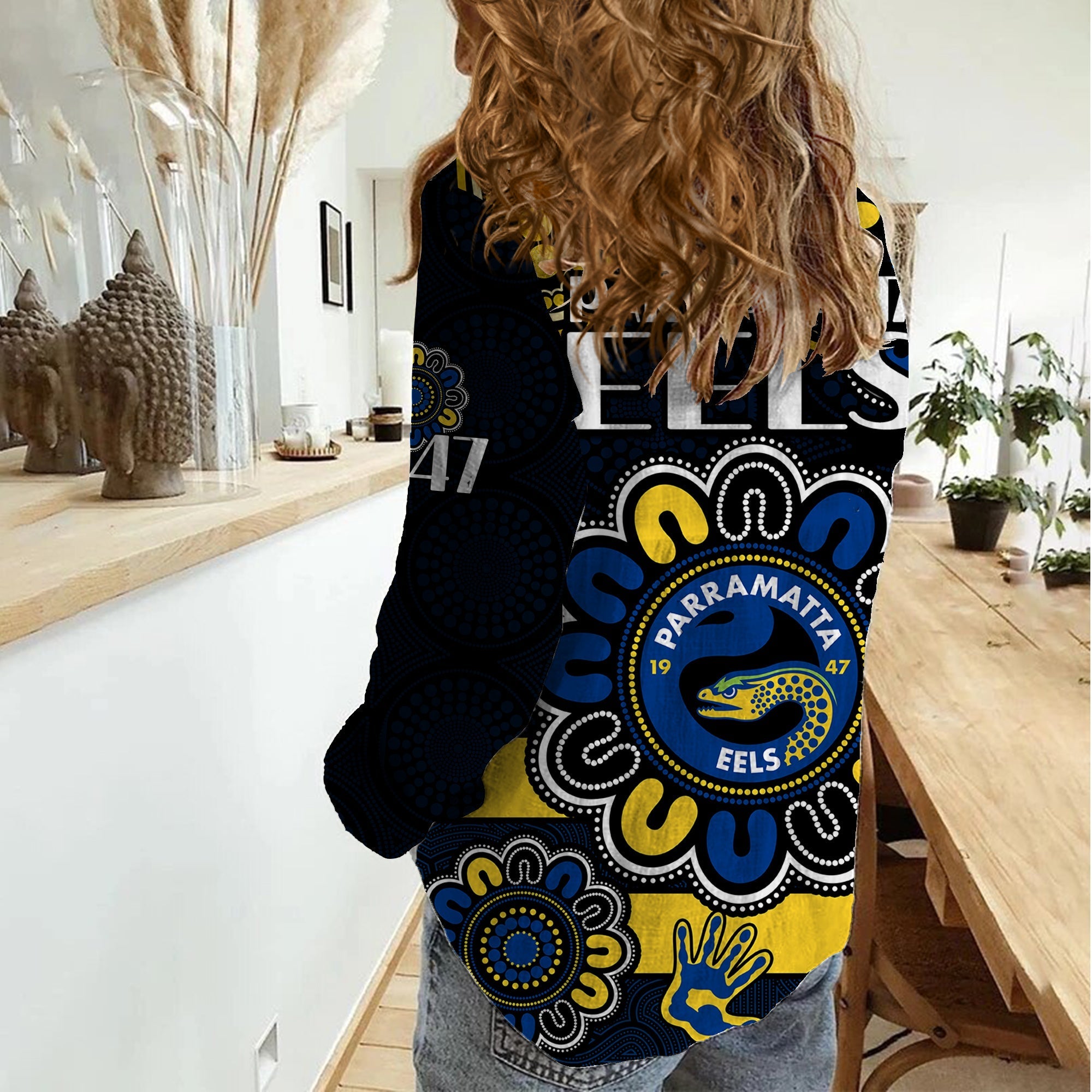 NRL Parramatta Eels Rugby Women Casual Shirt Eels 1947 Aboriginal - Vibe Hoodie Shop