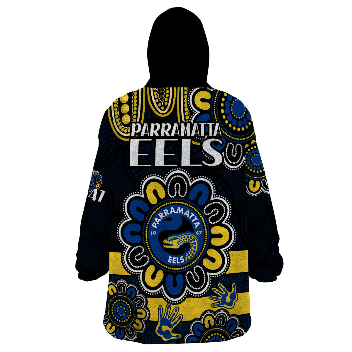 NRL Parramatta Eels Rugby Wearable Blanket Hoodie Eels 1947 Aboriginal - Vibe Hoodie Shop