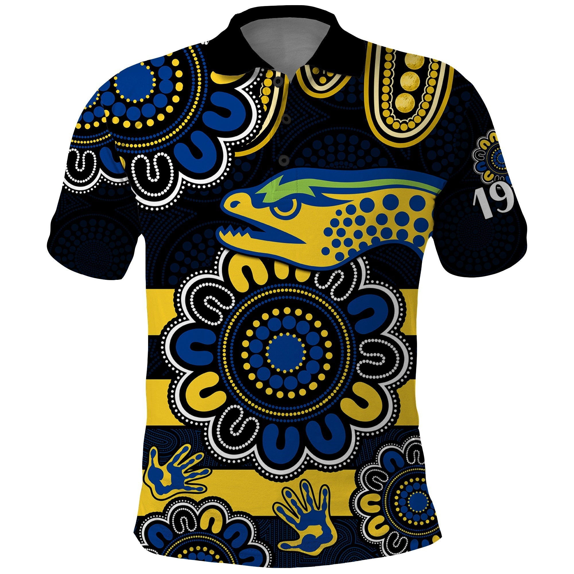 NRL Parramatta Eels Rugby Polo Shirt Eels 1947 Aboriginal LT9 - Vibe Hoodie Shop