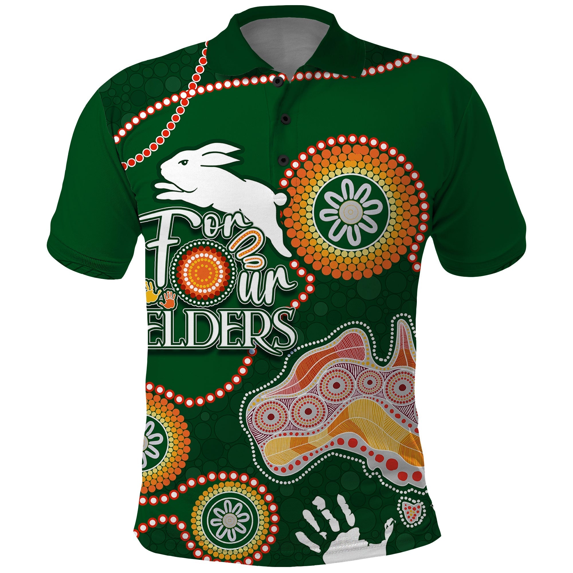 Personalised NAIDOC Week 2023 NRL Rabbitohs For Our Elders Polo Shirt - Vibe Hoodie Shop