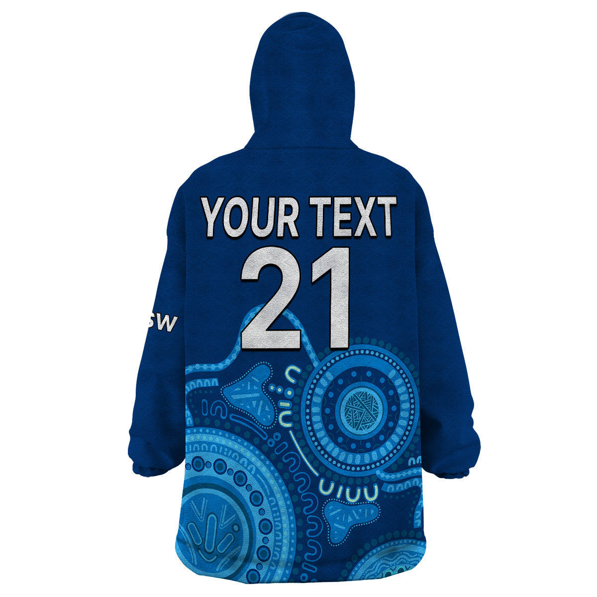 (Custom Personalised) New South Wales Rugby Wearable Blanket Hoodie Indigenous NSW Blues - Vibe Hoodie Shop