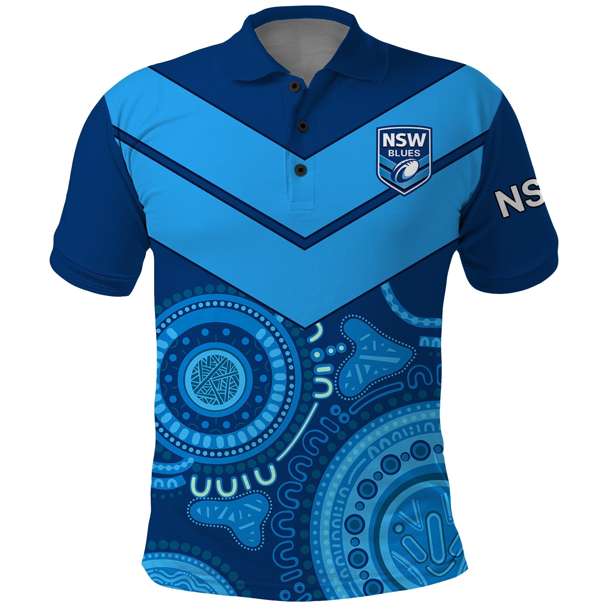 (Custom Personalised) New South Wales Rugby Polo Shirt Indigenous NSW Blues LT9 - Vibe Hoodie Shop