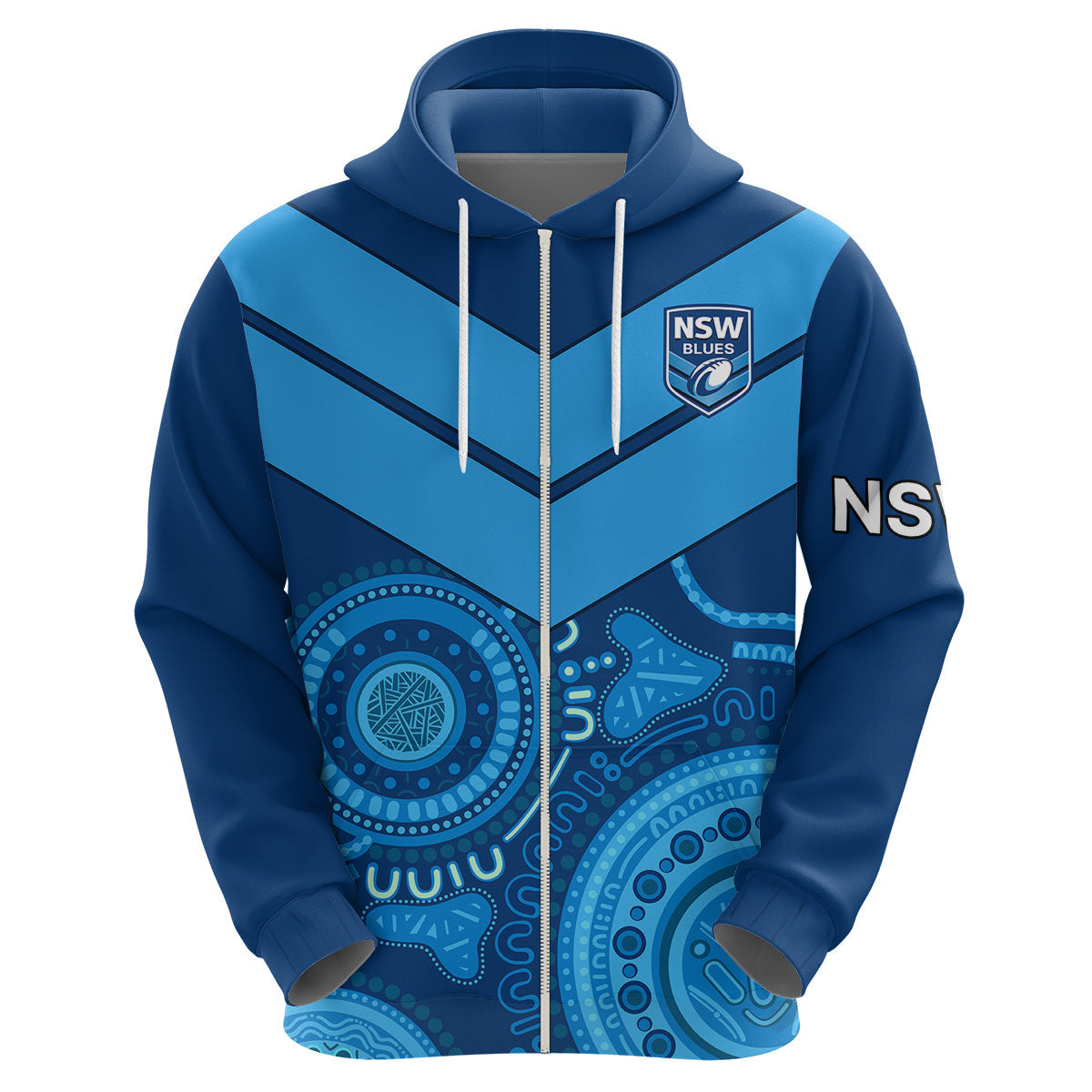 New South Wales Rugby Hoodie Indigenous NSW Blues LT9 - Vibe Hoodie Shop