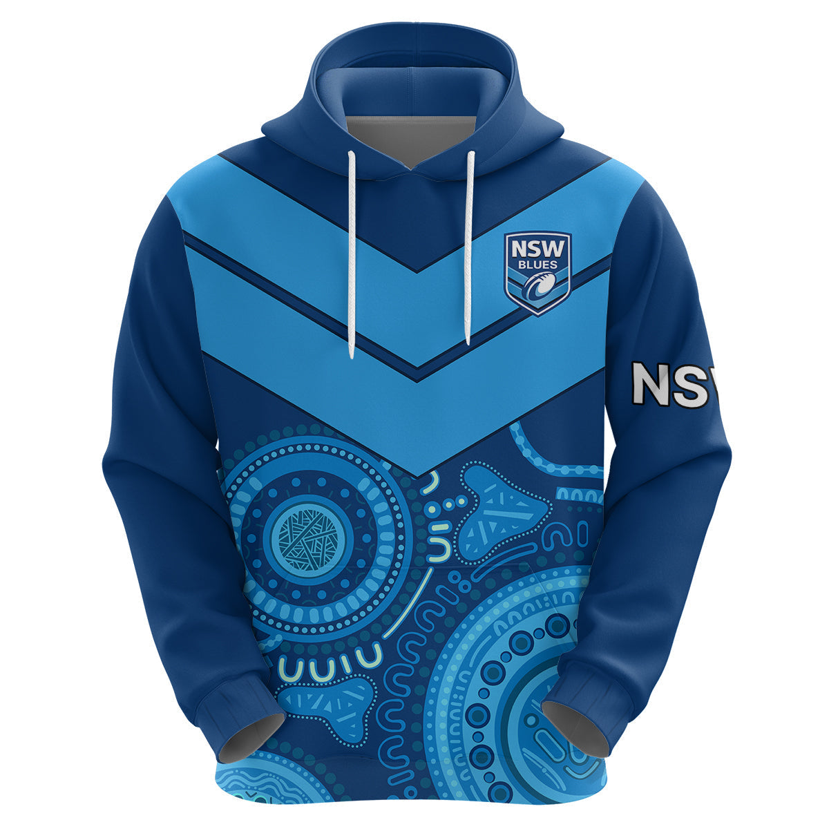 New South Wales Rugby Hoodie Indigenous NSW Blues LT9 - Vibe Hoodie Shop
