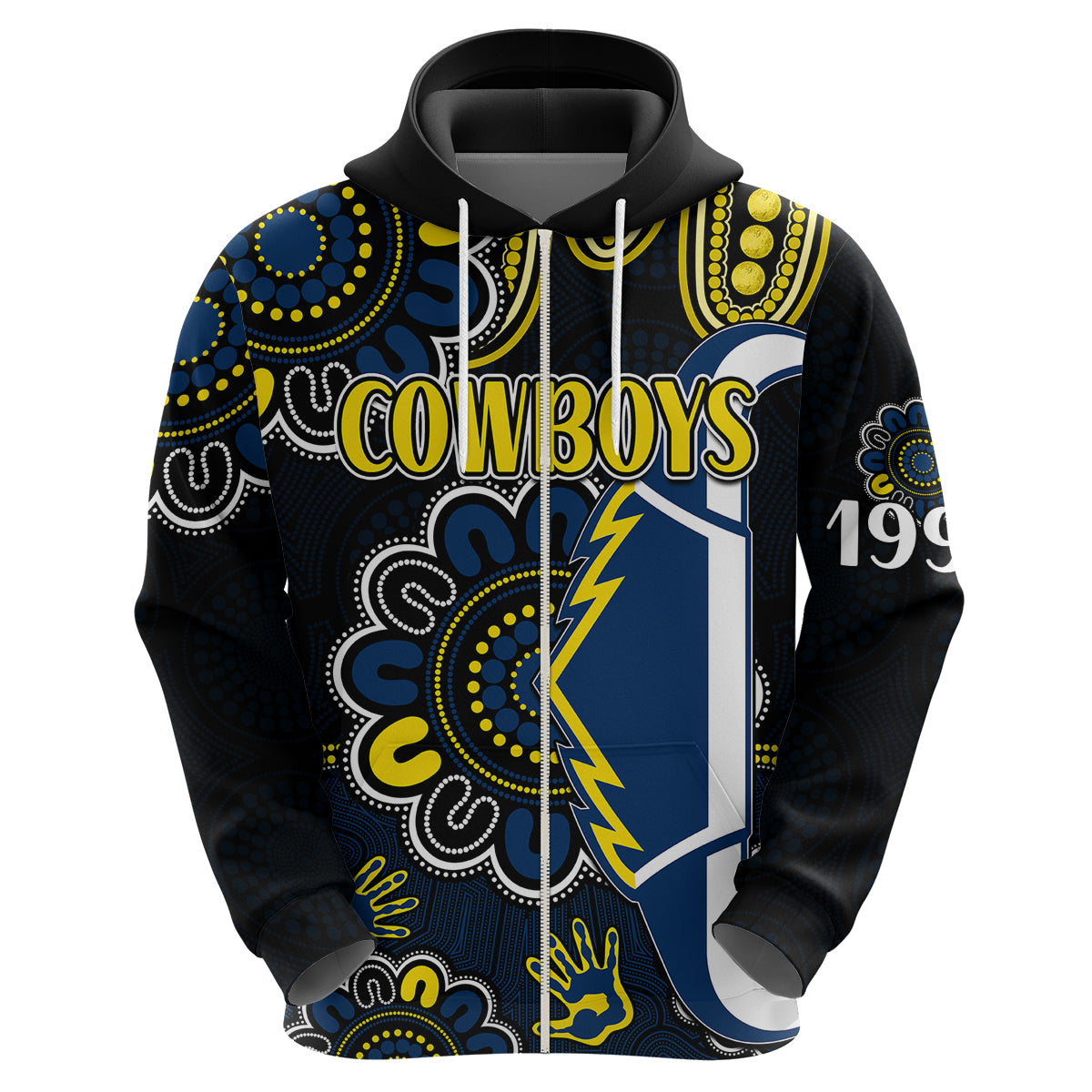 (Custom Personalised) NRL North Queensland Cowboys Rugby Hoodie Est 1992 Aboriginal LT9 - Vibe Hoodie Shop