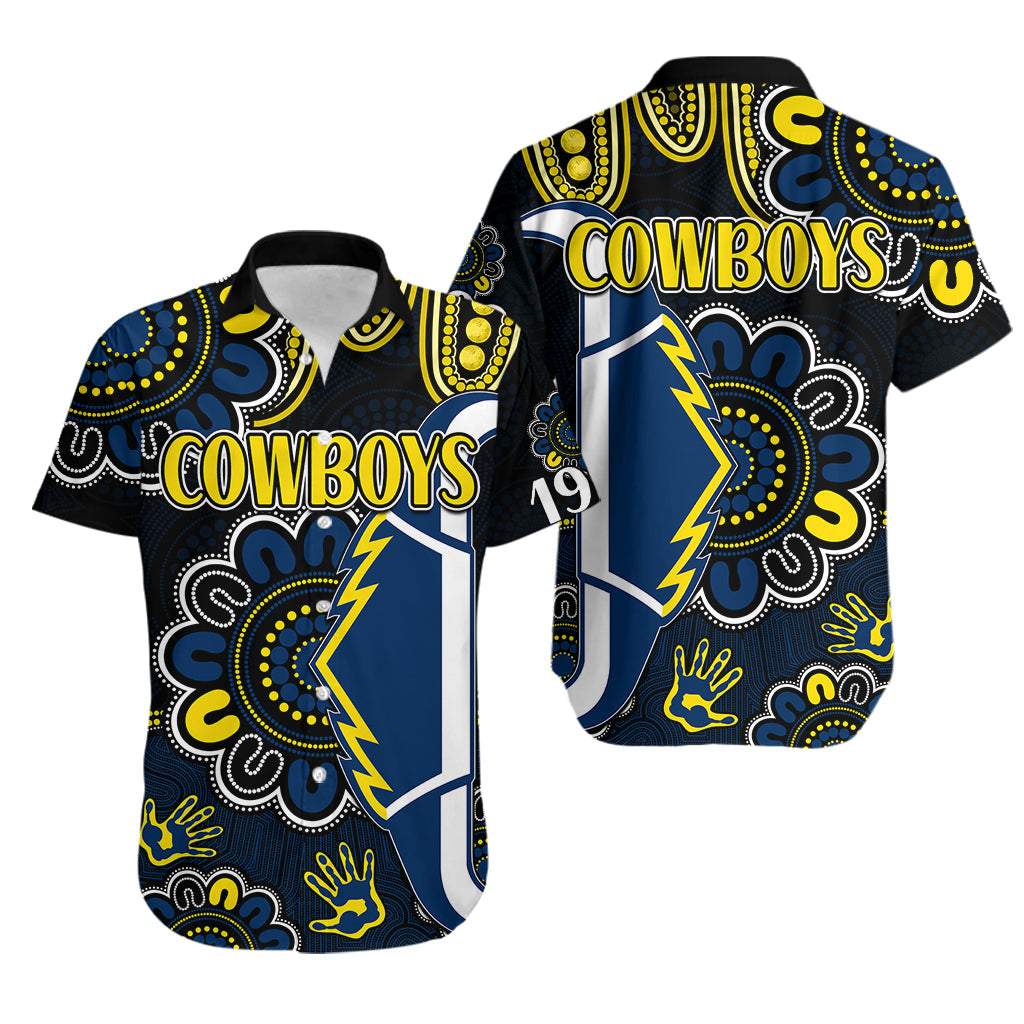 NRL North Queensland Cowboys Rugby Hawaiian Shirt Est 1992 Aboriginal - Vibe Hoodie Shop