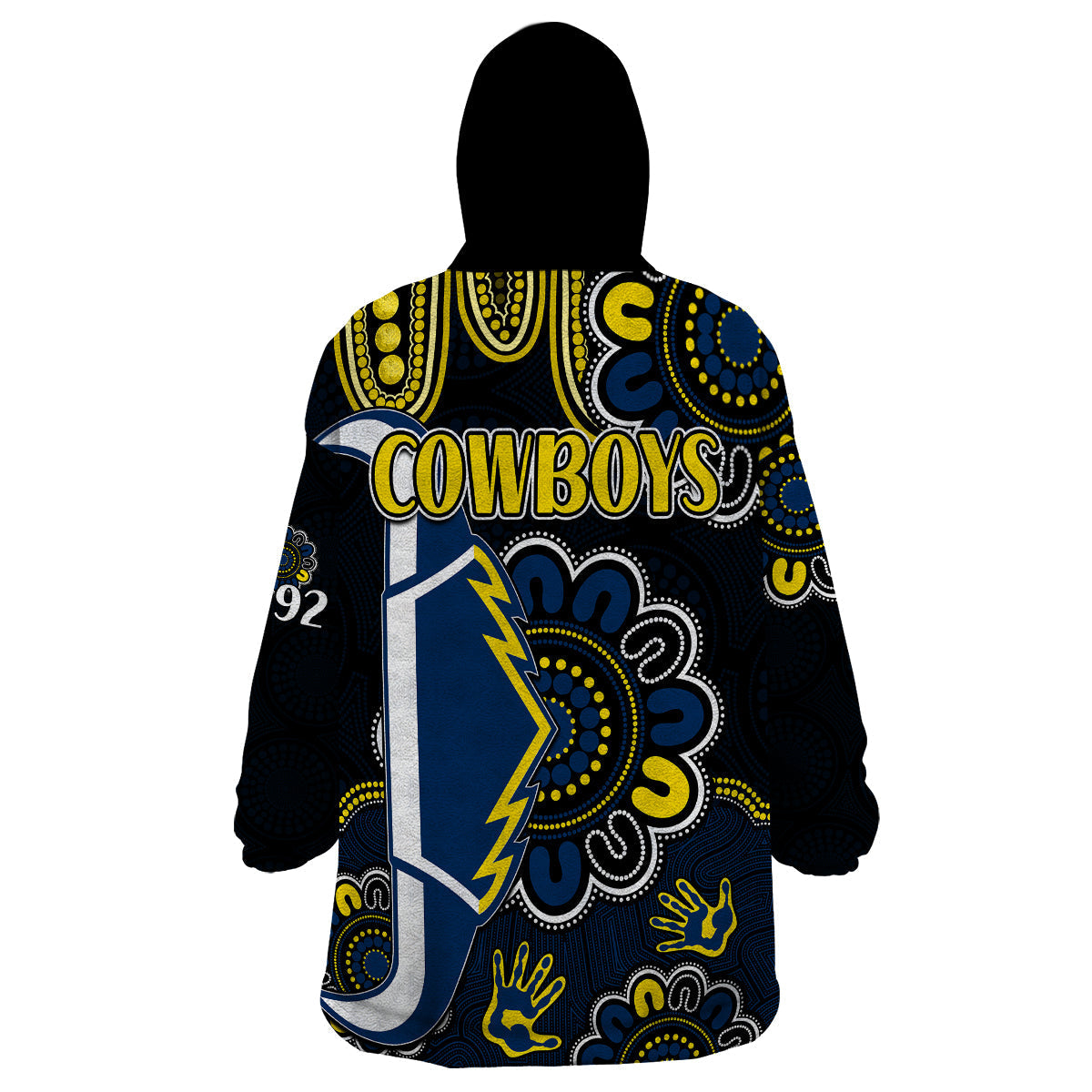 NRL North Queensland Cowboys Rugby Wearable Blanket Hoodie Est 1992 Aboriginal - Vibe Hoodie Shop