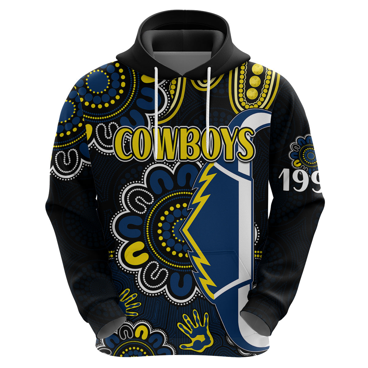 NRL North Queensland Cowboys Rugby Hoodie Est 1992 Aboriginal LT9 - Vibe Hoodie Shop