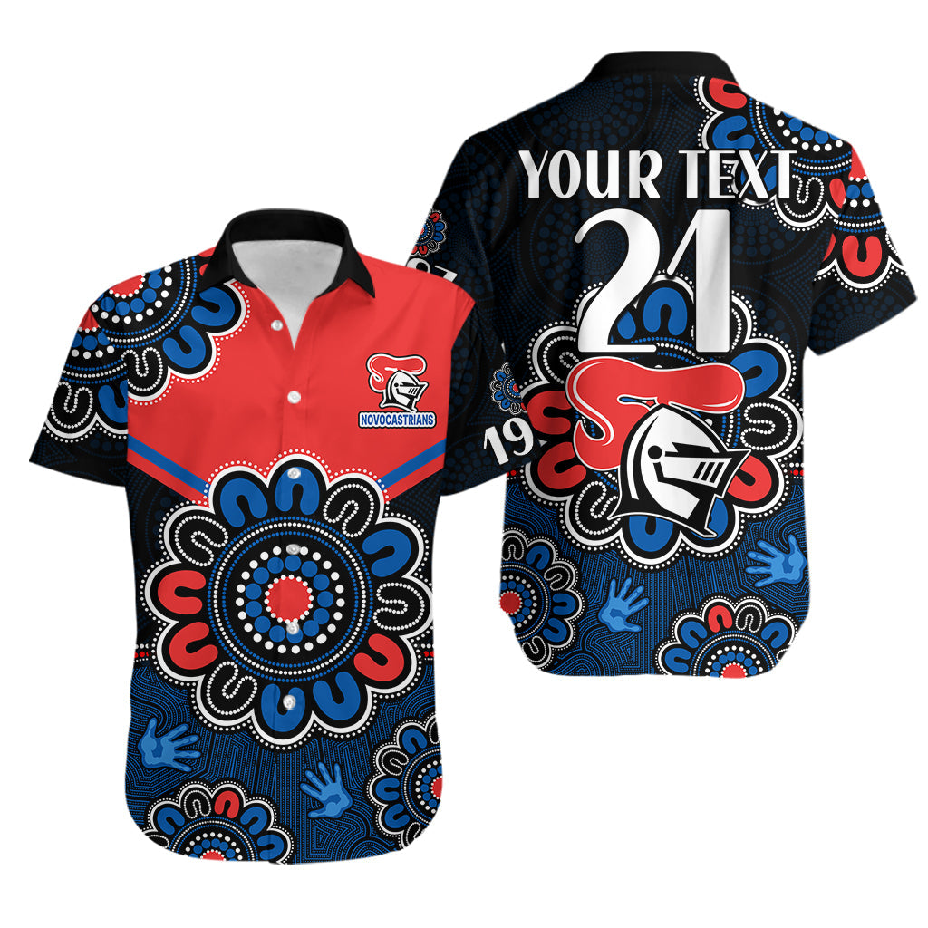 (Custom Personalised) NRL Newcastle Knights Rugby Novocastrians 1987 Aboriginal Hawaiian Shirt - Vibe Hoodie Shop