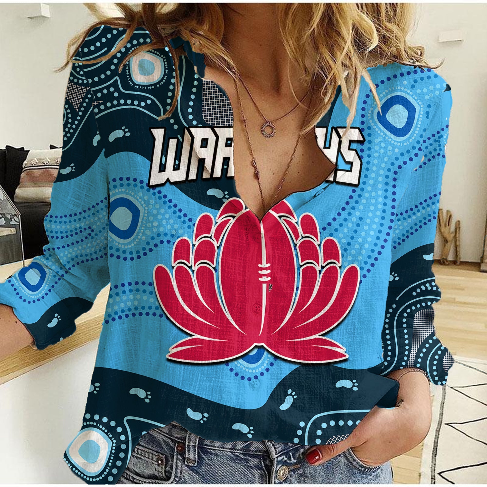 (Custom Personalised) Waratahs Rugby Women Casual Shirt NSW Indigenous - Vibe Hoodie Shop