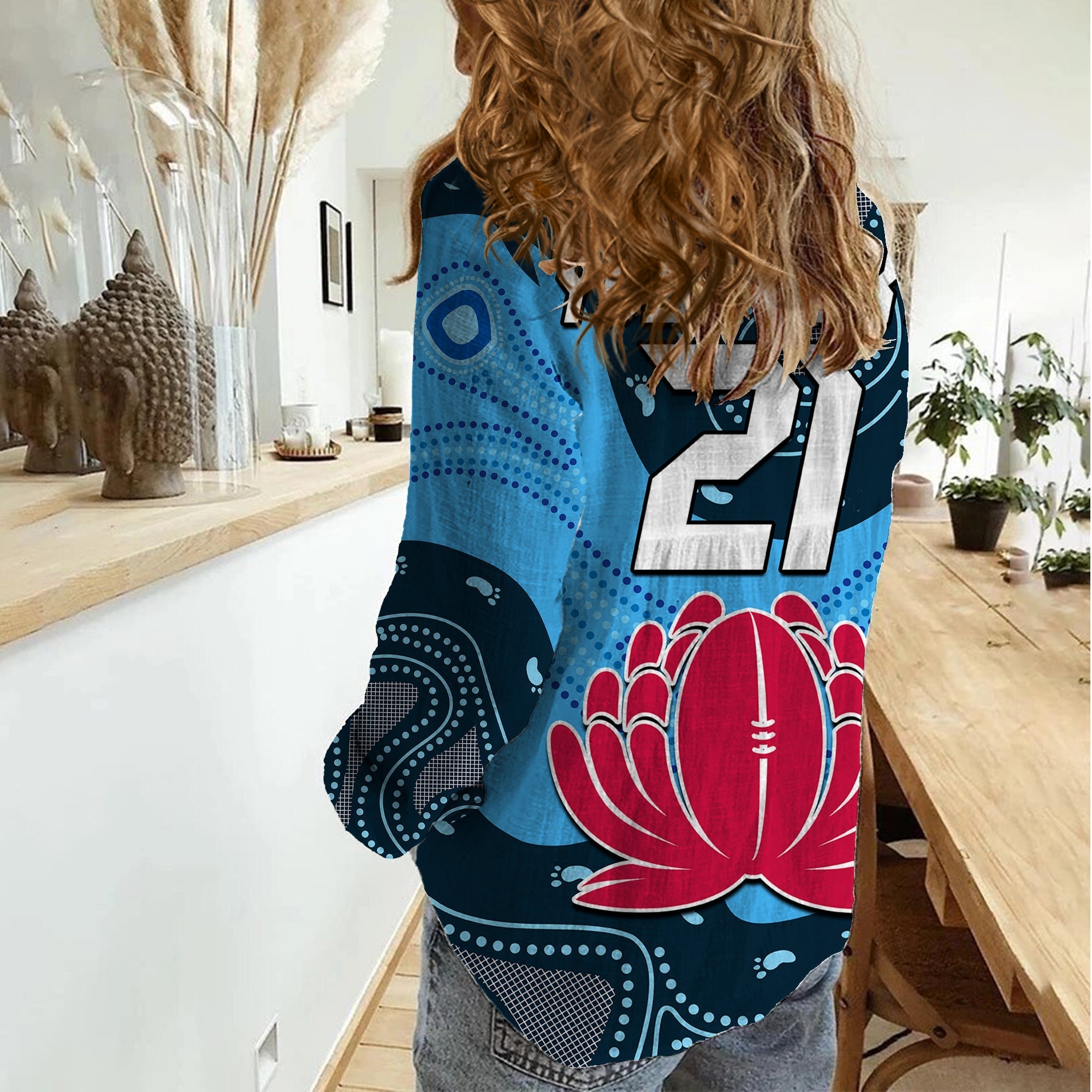 (Custom Personalised) Waratahs Rugby Women Casual Shirt NSW Indigenous - Vibe Hoodie Shop