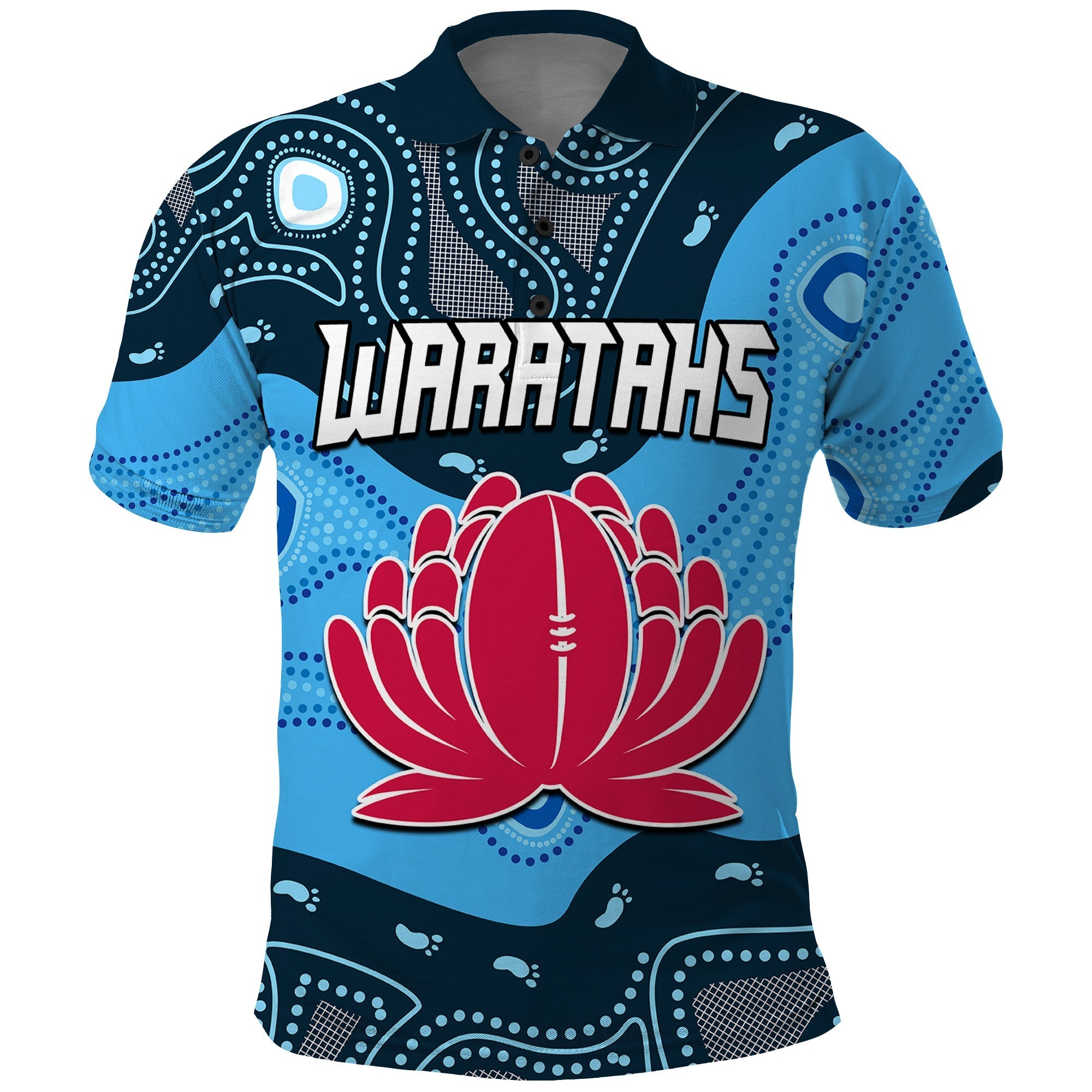 (Custom Personalised) Waratahs Rugby Polo Shirt NSW Indigenous LT9 - Vibe Hoodie Shop