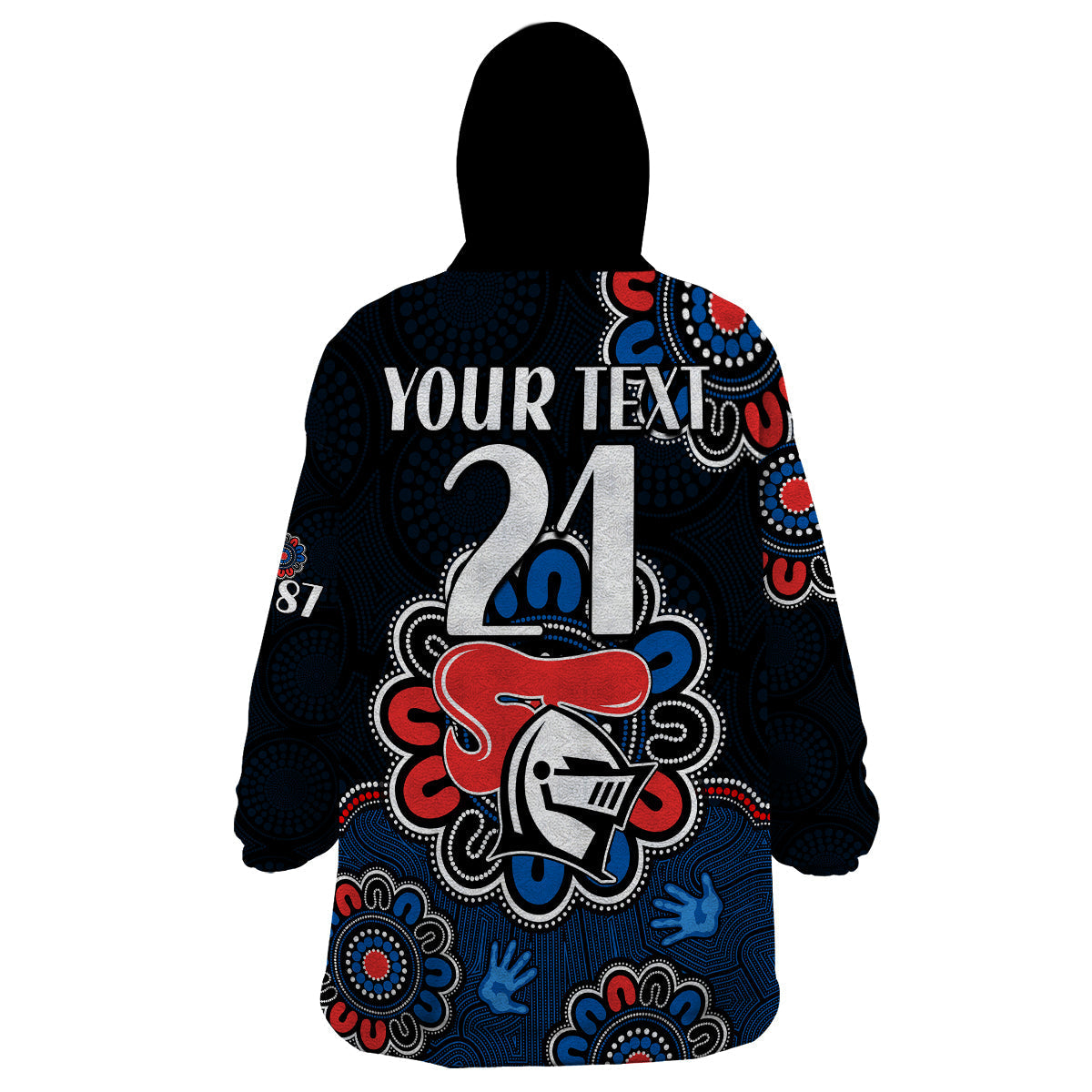 (Custom Personalised) NRL Newcastle Knights Rugby Novocastrians 1987 Aboriginal Wearable Blanket Hoodie - Vibe Hoodie Shop