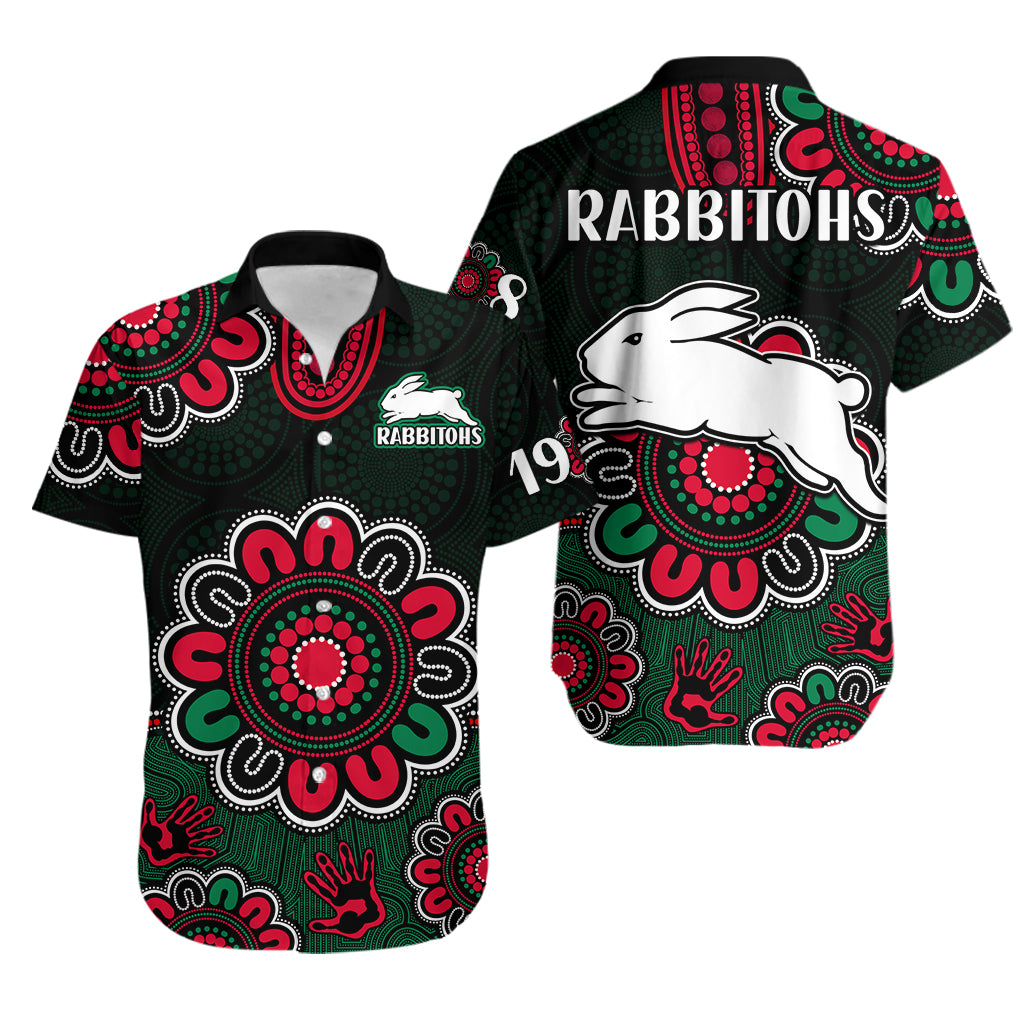 NRL Rabbitohs Rugby Hawaiian Shirt The Bunnies 1908 Aboriginal - Vibe Hoodie Shop