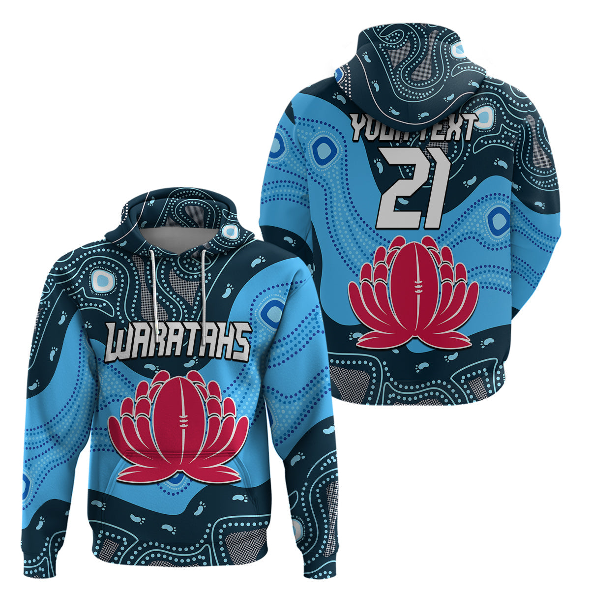 (Custom Personalised) Waratahs Rugby Hoodie NSW Indigenous LT9 - Vibe Hoodie Shop
