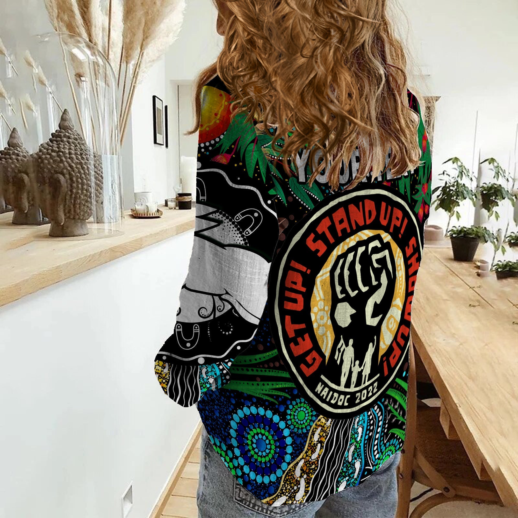 (Custom Personalised) Rabbitohs NAIDOC Week 2022 Women Casual Shirt Aboriginal Get Up - Vibe Hoodie Shop