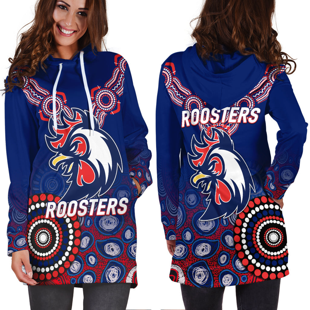 Roosters Rugby 2022 Aboriginal Art Hoodie Dress - LT12