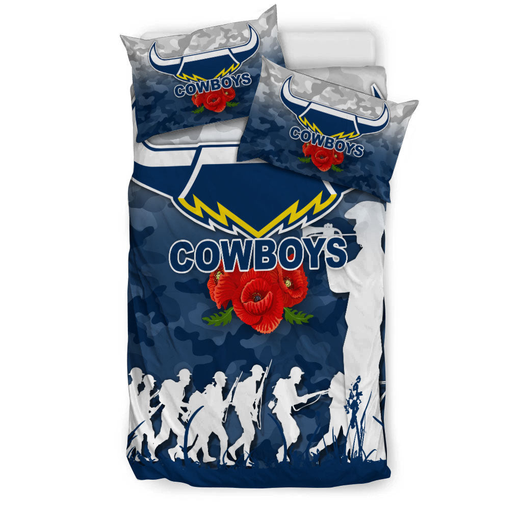 North Queensland Cowboys ANZAC Day Camo Bedding Set - - Vibe Hoodie Shop