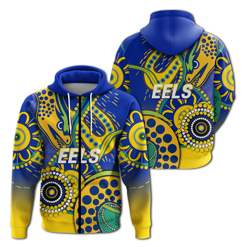 Eels Rugby 2022 Aboriginal Art Hoodie - LT12 - Vibe Hoodie Shop