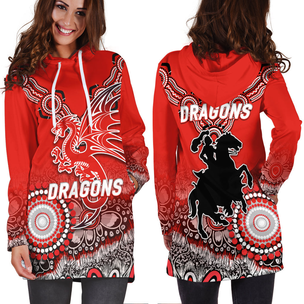 Dragons Rugby 2022 Aboriginal Art Hoodie Dress - LT12