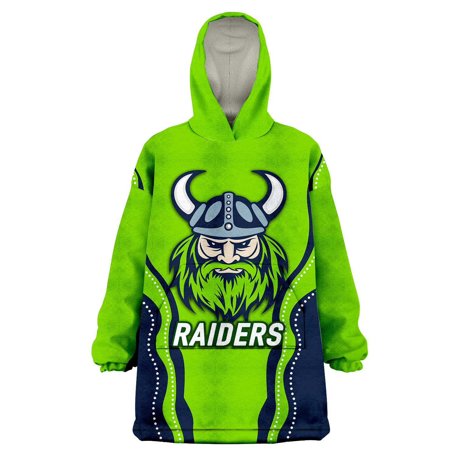 Canberra Raiders Rugby Indigenous Wearable Blanket Hoodie - - Vibe Hoodie Shop