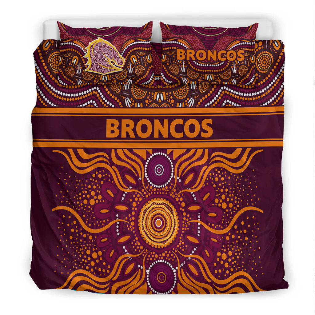 Broncos Rugby Aboriginal Pattern Bedding Set - LT2