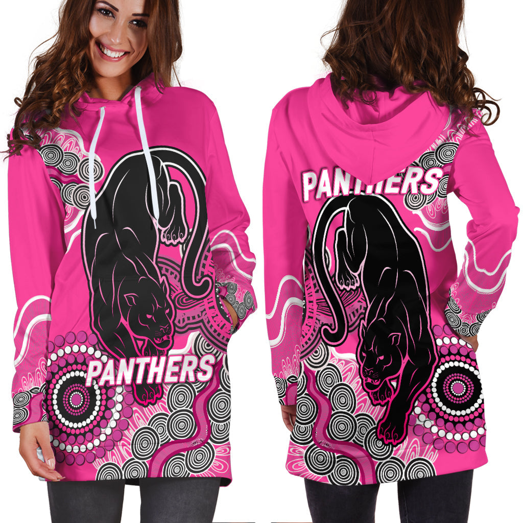 Panthers Rugby 2022 Aboriginal Art Hoodie Dress - - Vibe Hoodie Shop