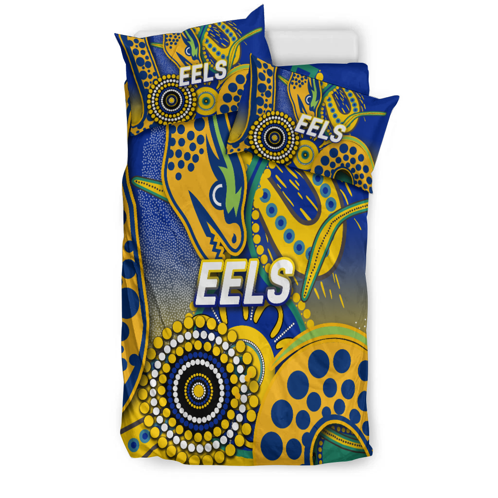 Eels Rugby 2022 Aboriginal Art Bedding Set - - Vibe Hoodie Shop