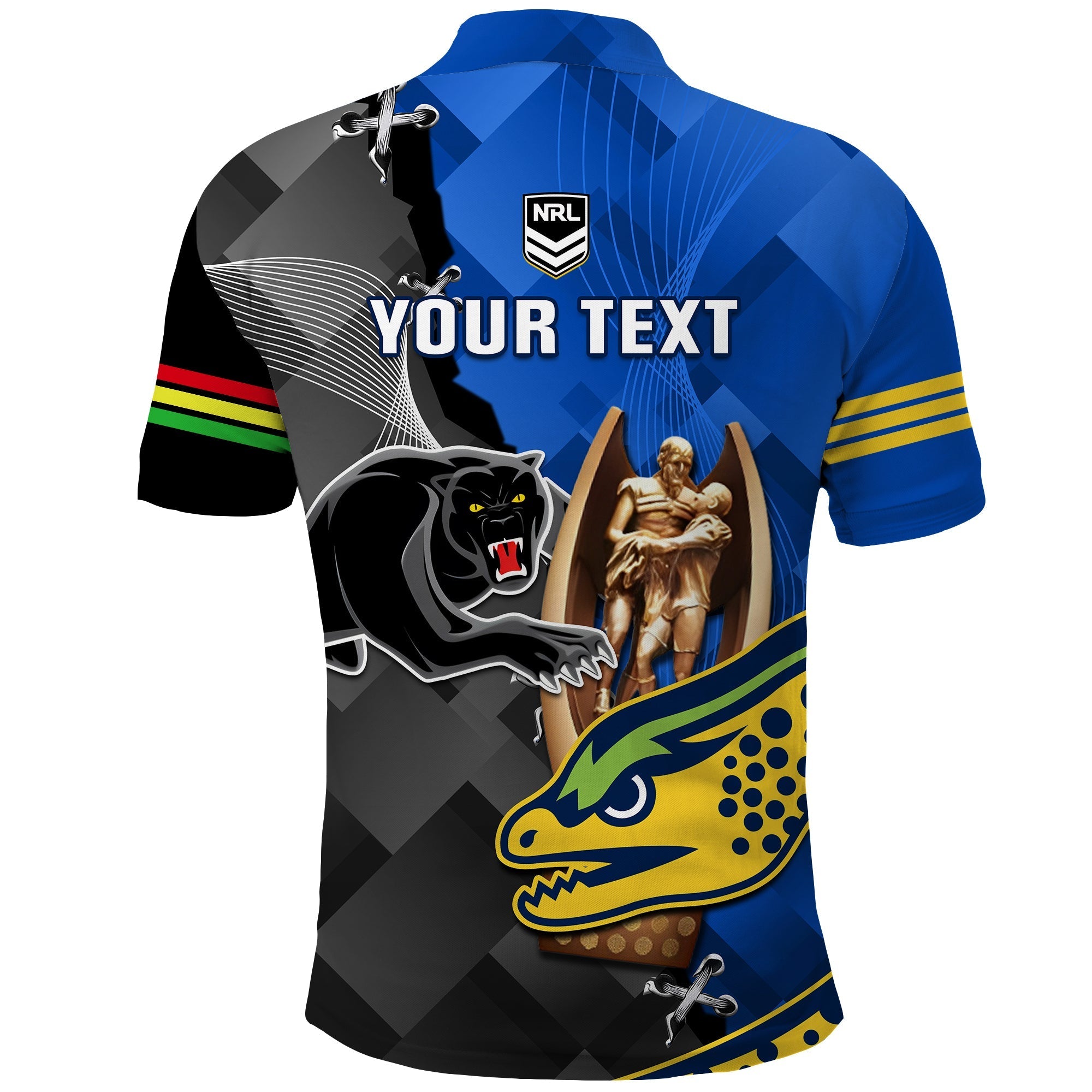 Personalised Penrith Panthers And Parramatta Eels Rugby Polo Shirt Sporty Style - Vibe Hoodie Shop