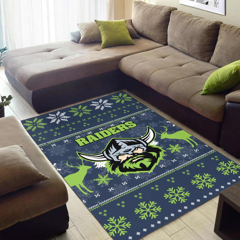 Canberra Raiders Area Rug - Christmas Ugly Style - - Vibe Hoodie Shop