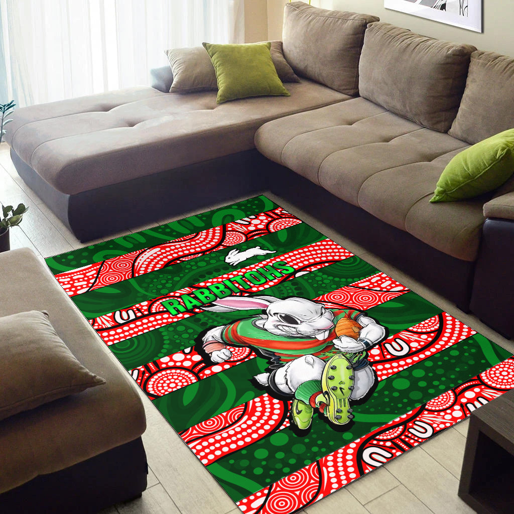 Rabbitohs Rugby The Bunnies Aboriginal Area Rug - - Vibe Hoodie Shop