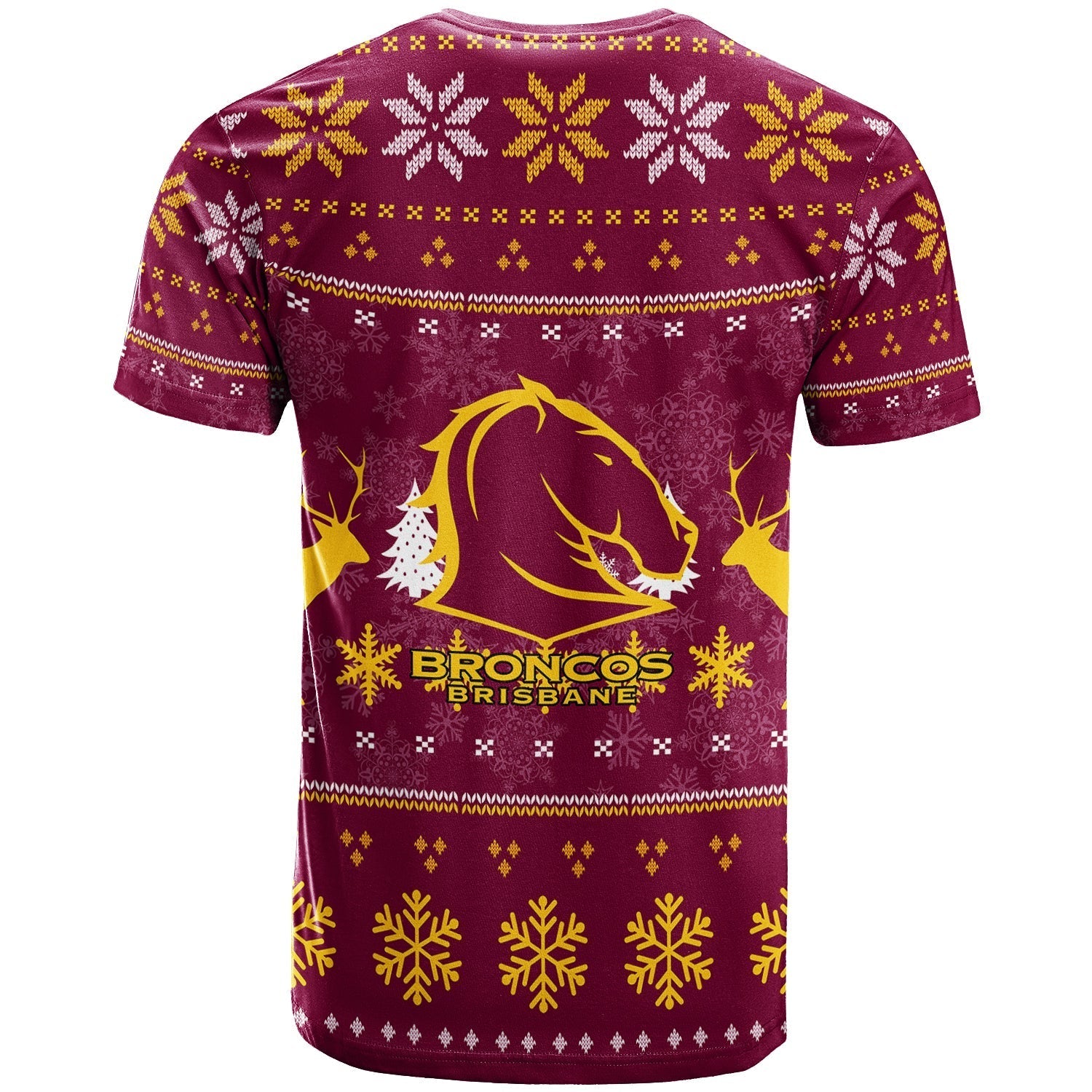 Brisbane Broncos T shirt - Christmas Ugly Style - - Vibe Hoodie Shop