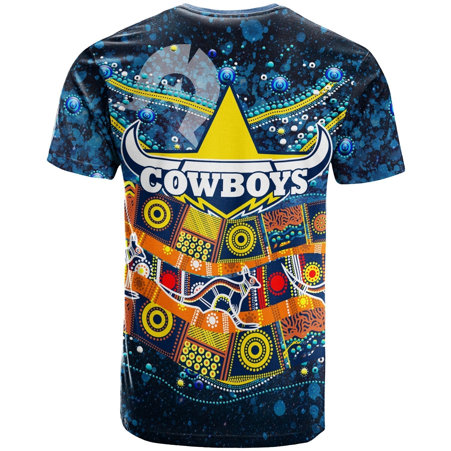 NAIDOC Week Cowboys T shirt - Aboriginal Dot Painting - - Vibe Hoodie Shop