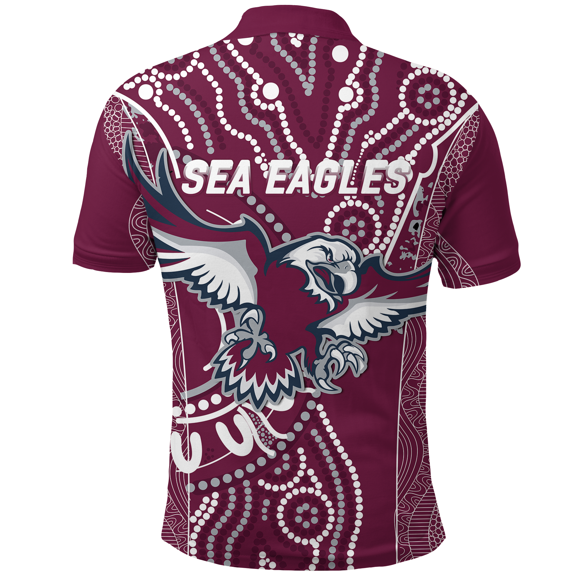 Sea Eagles Rugby 2022 Aboriginal Art Polo Shirt - - Vibe Hoodie Shop