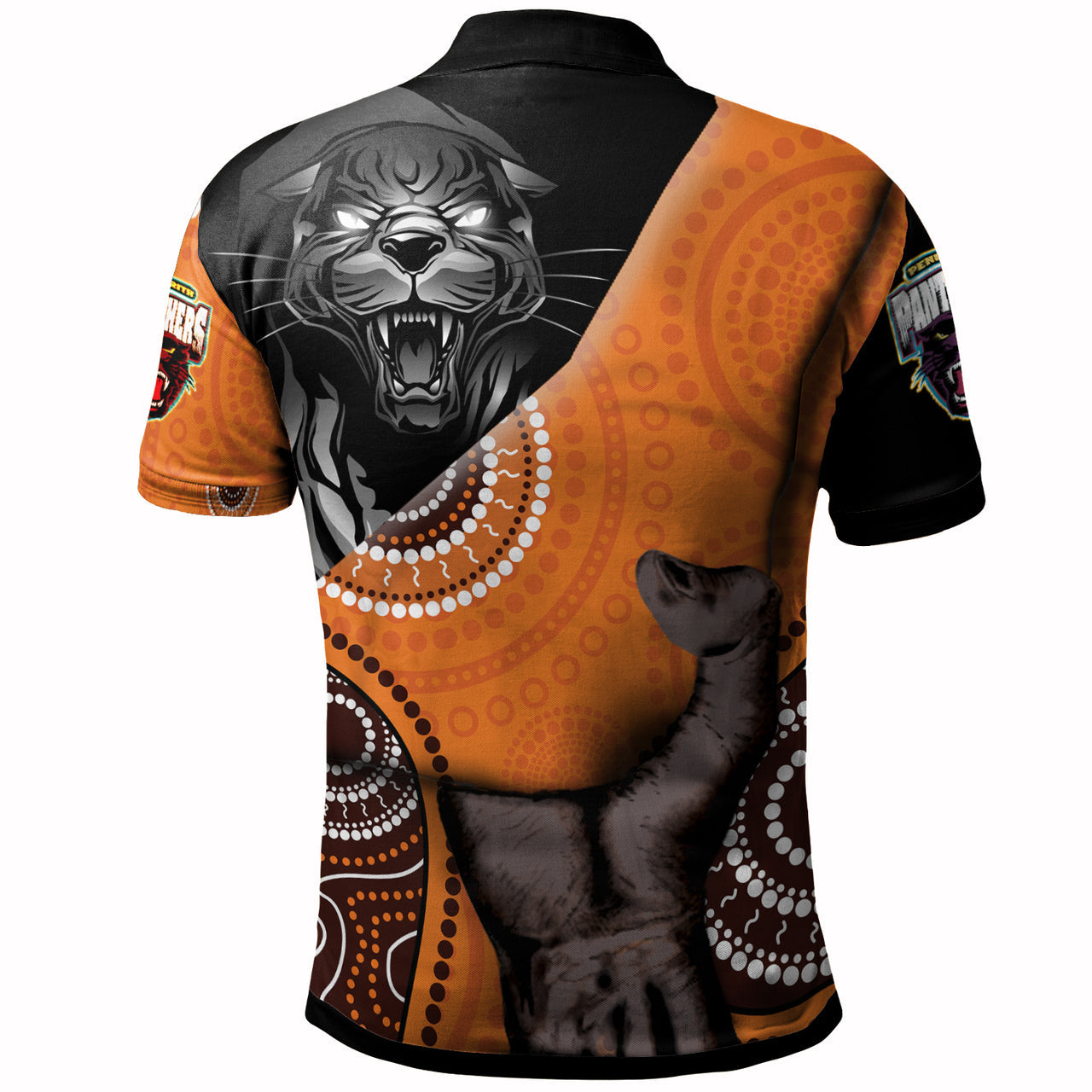 Panthers Rugby Aboriginal Custom Patronage Polo Shirt - Penrith Panthers Blood In My Veins LT10 - Vibe Hoodie Shop