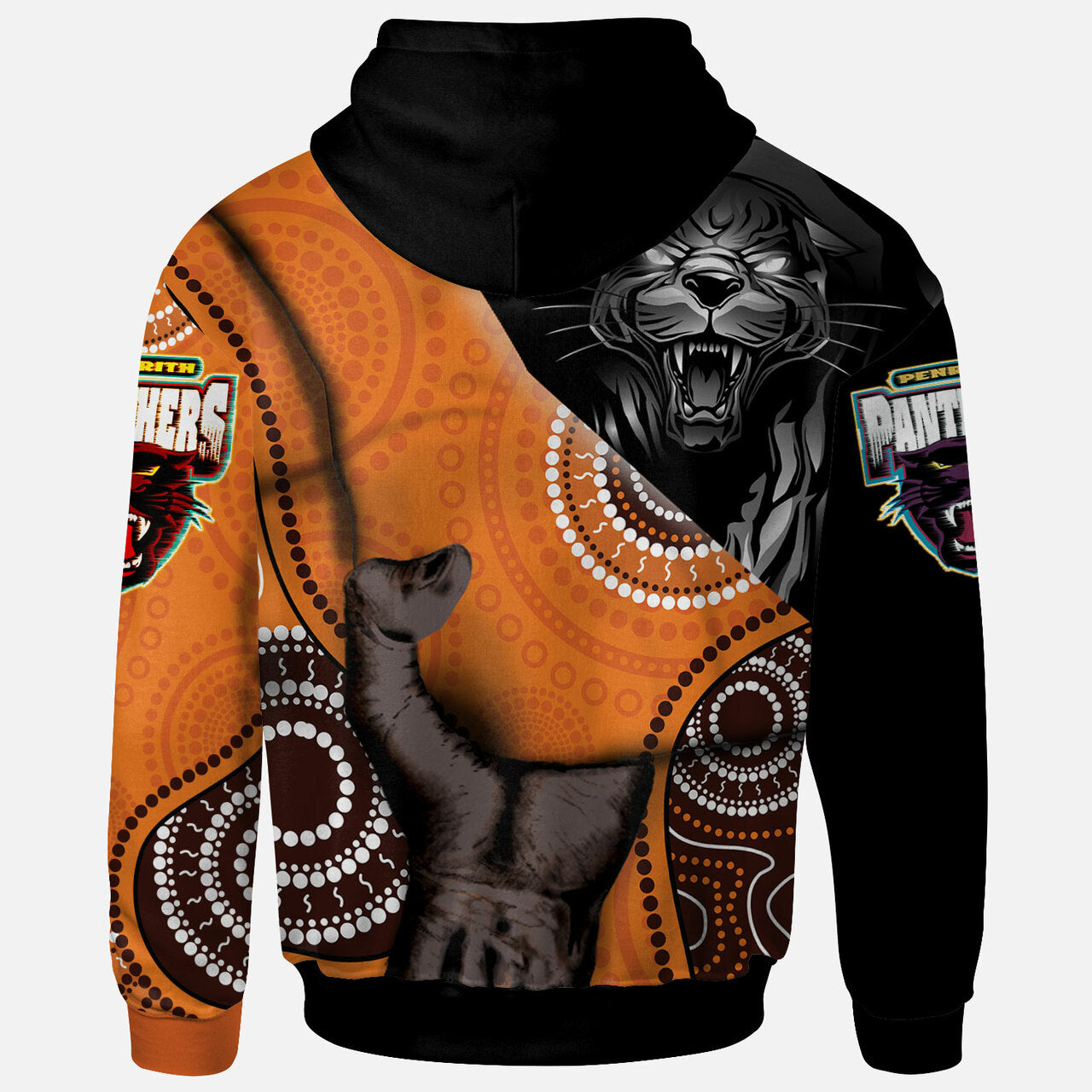 Panthers Rugby Aboriginal Custom Patronage Hoodie - Penrith Panthers Bloods In My Veins LT10 - Vibe Hoodie Shop