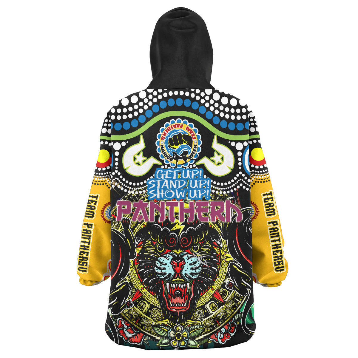 Panthers Rugby Naidoc Week Snug Hoodie - Indigenous Penrith Panthers Naidoc Week Celebrations Vintage Style Wearable Blanket Hoodie RLT14 - Vibe Hoodie Shop