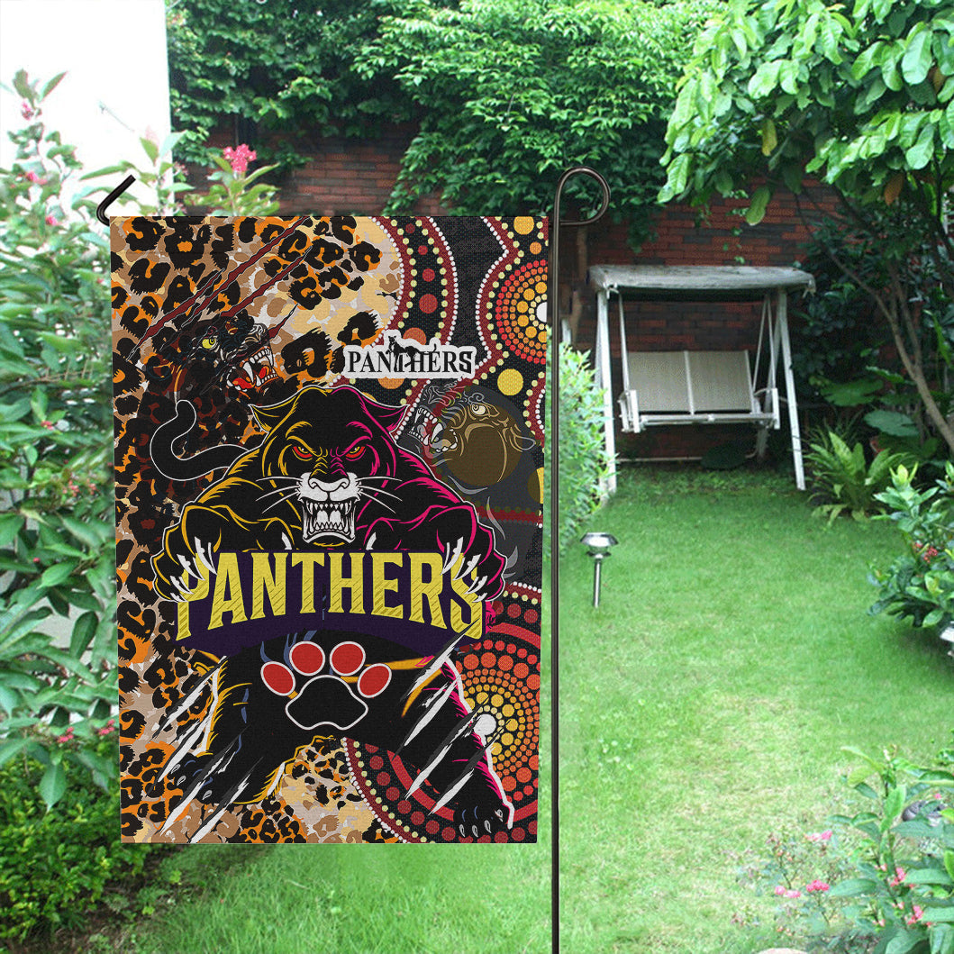Panthers Rugby League Football Club Flag - Custom Indigenous Wild Black Penrith Panthers Scratch Style Flag - Vibe Hoodie Shop