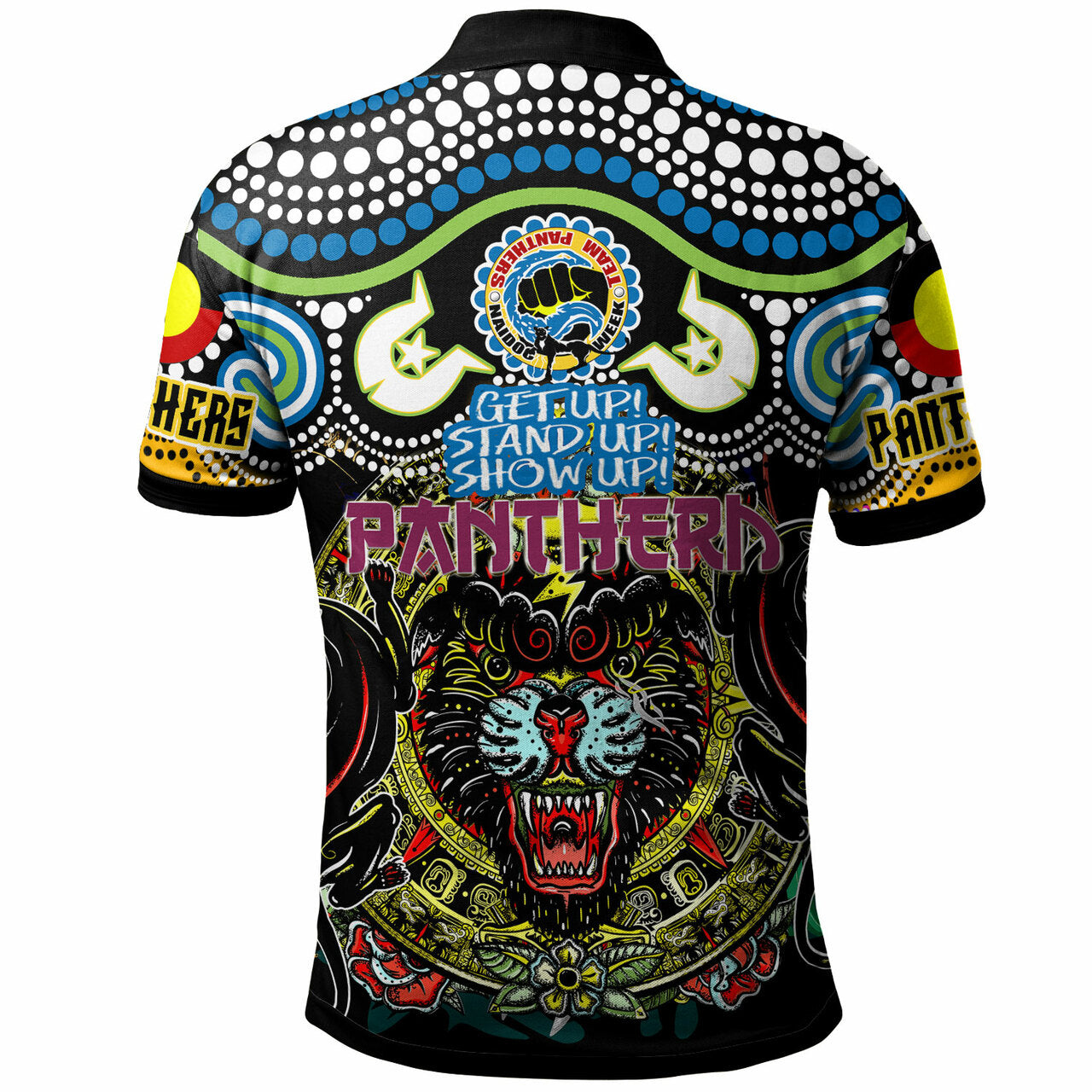 Panthers Rugby NAIDOC Indigenous Penrith Panthers NAIDOC Week Celebrations Vintage Style Polo Shirt RLT12 - Vibe Hoodie Shop