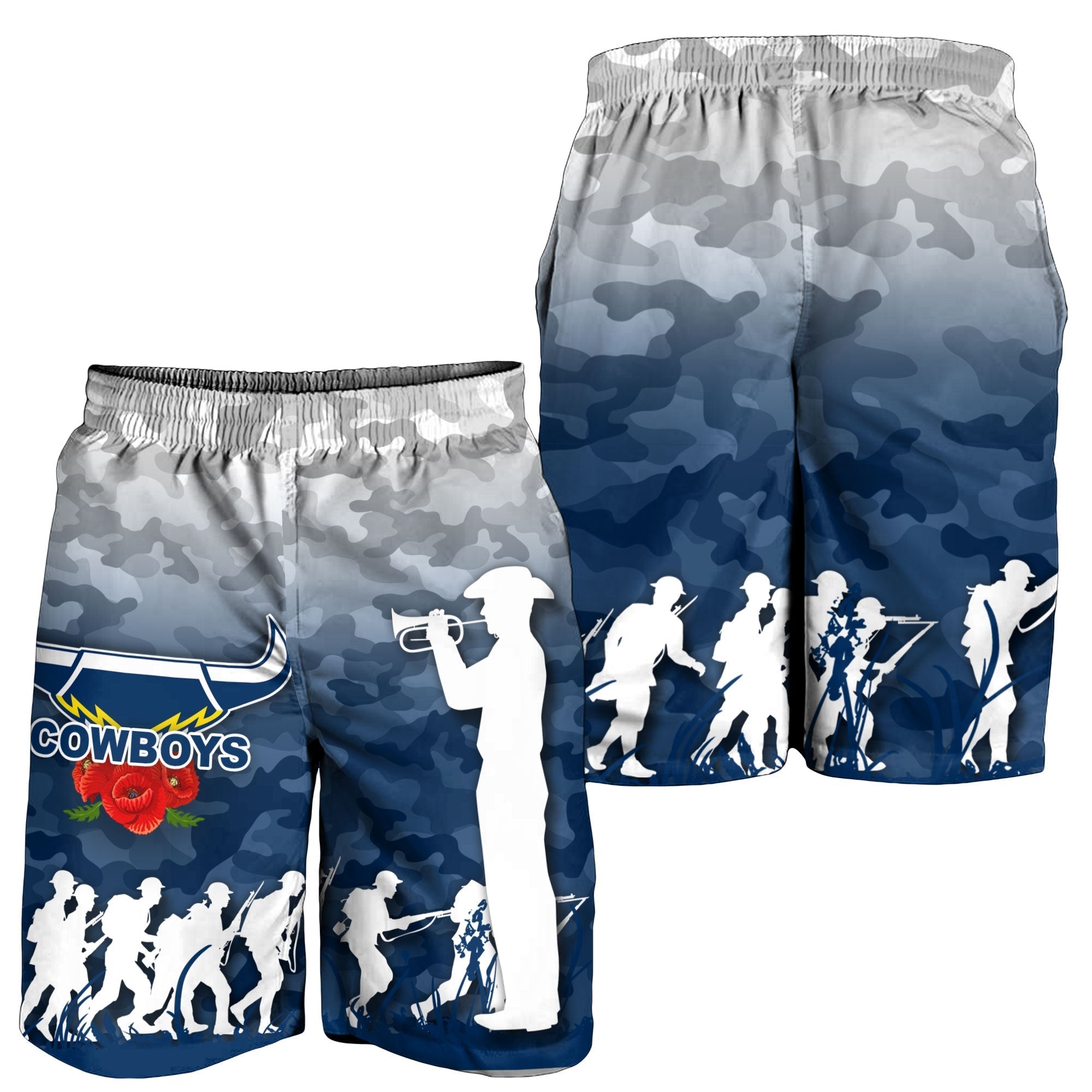 North Queensland Cowboys ANZAC Day Camo Men Short - - Vibe Hoodie Shop