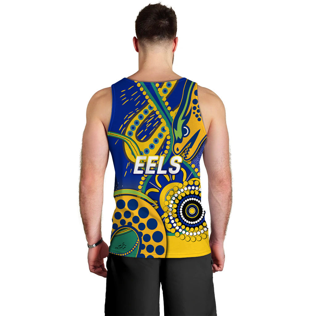 Eels Rugby 2022 Aboriginal Art Men Tank Top - - Vibe Hoodie Shop