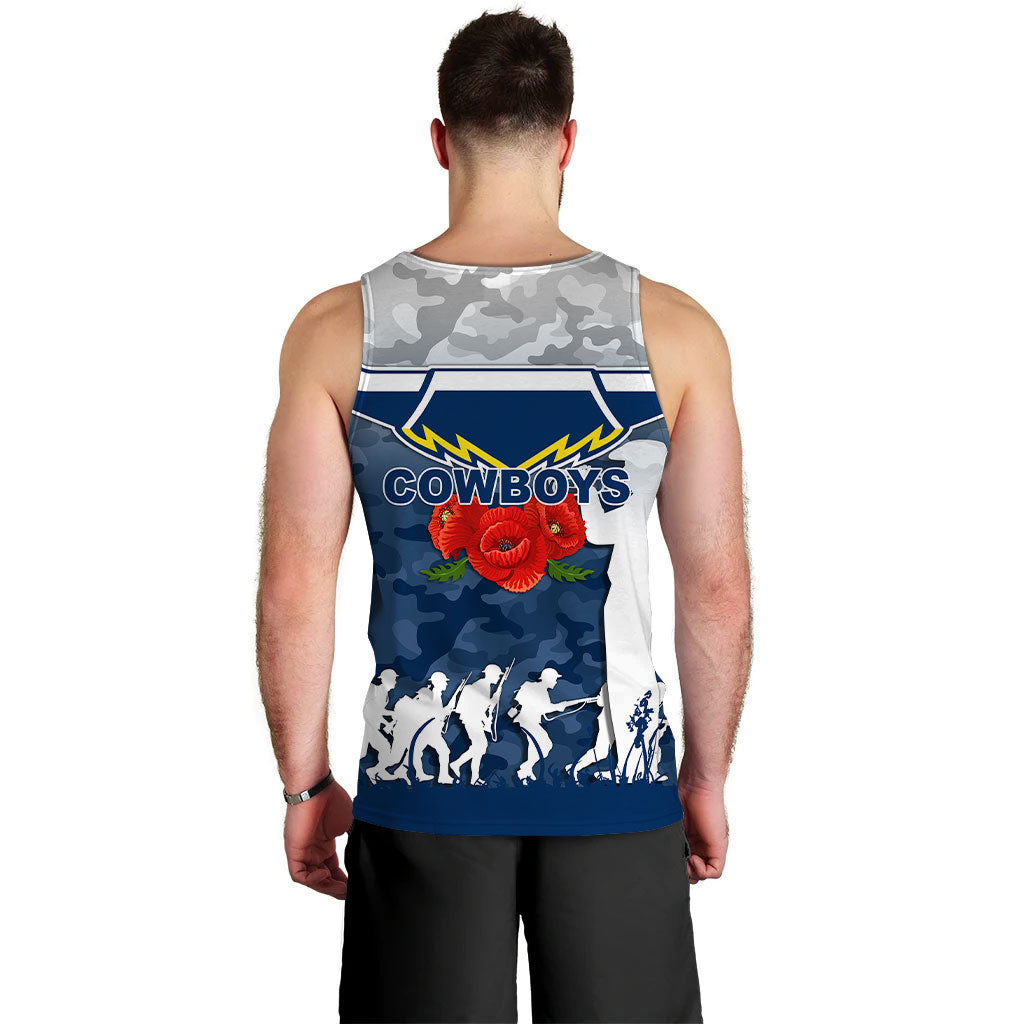 North Queensland Cowboys ANZAC Day Camo Men Tank Top - - Vibe Hoodie Shop