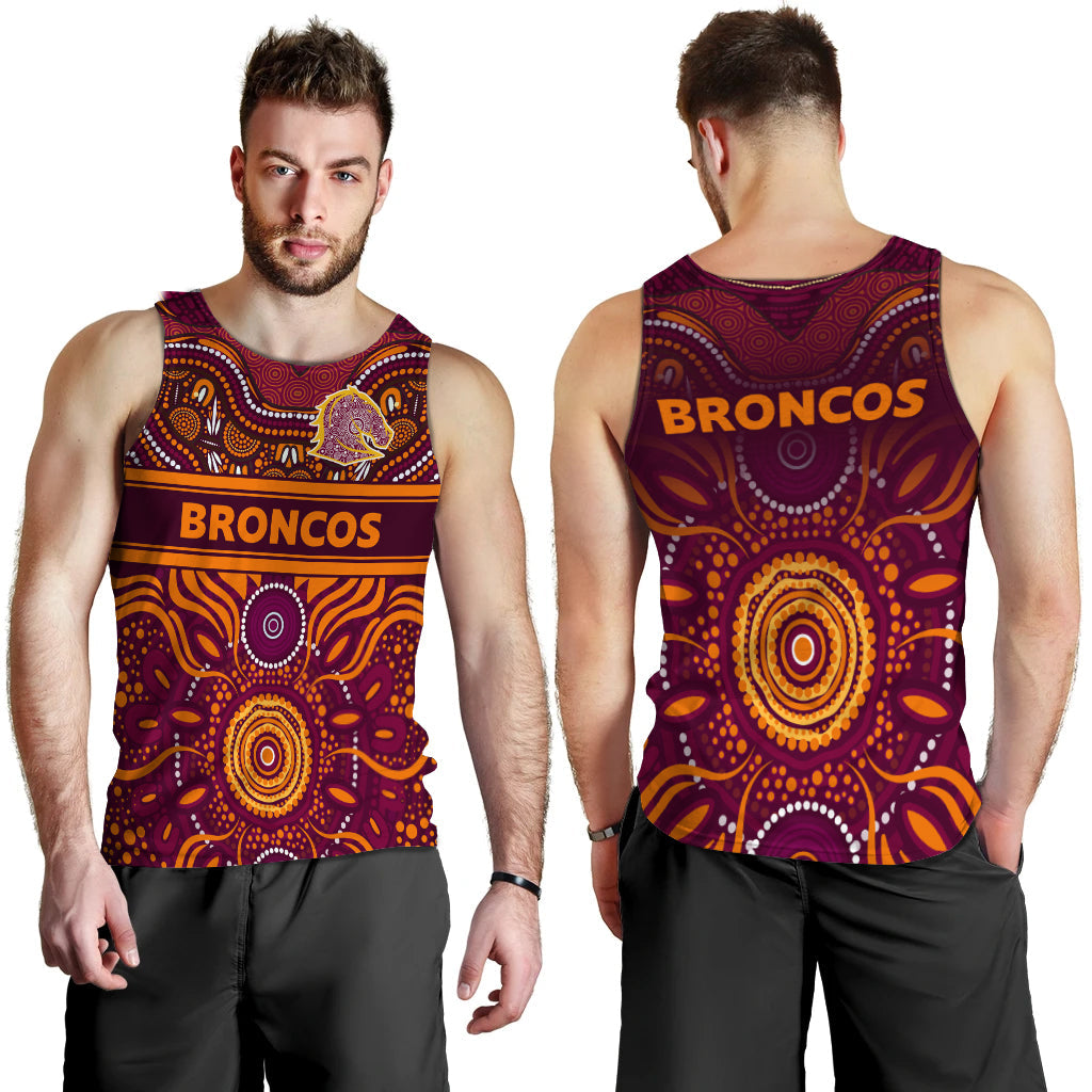 Broncos Rugby Aboriginal Pattern Men Tank Top - LT2