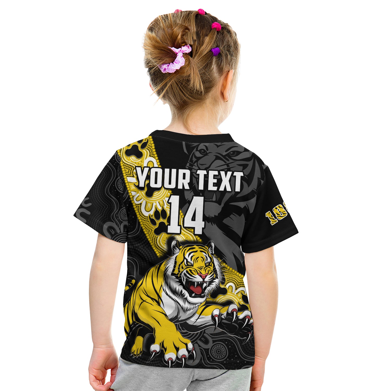 (Custom Text And Number) Richmond Football T Shirt KID Tigers 1885 Indigenous Basic Style - Vibe Hoodie Shop