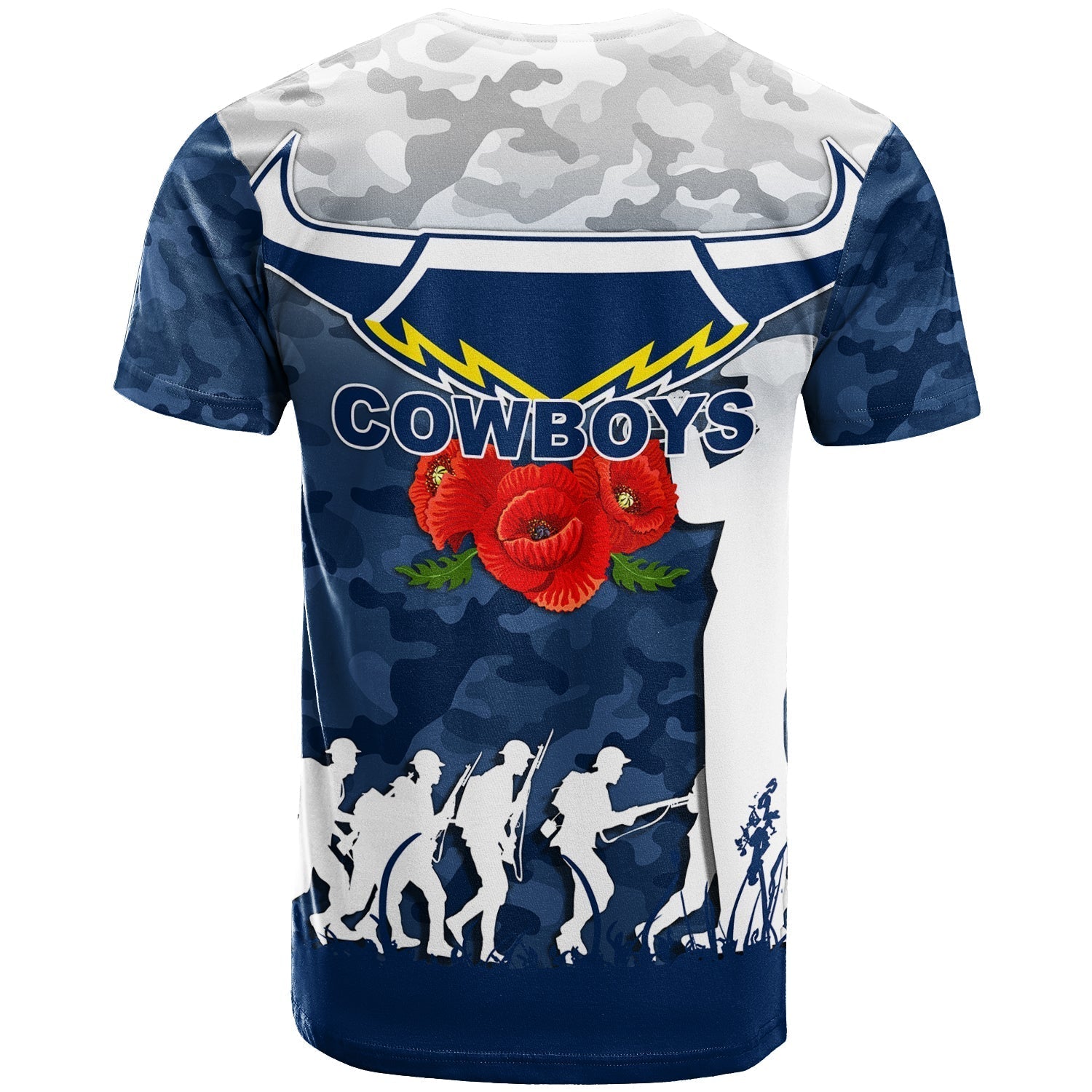 North Queensland Cowboys ANZAC Day Camo T shirt - - Vibe Hoodie Shop