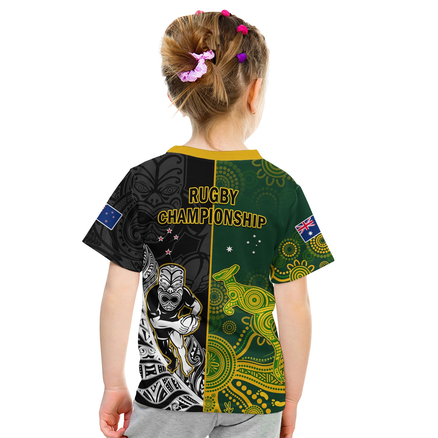 Australia Rugby Mix Aotearoa Rugby T Shirt KID Wallabies All Black Special Version - Vibe Hoodie Shop