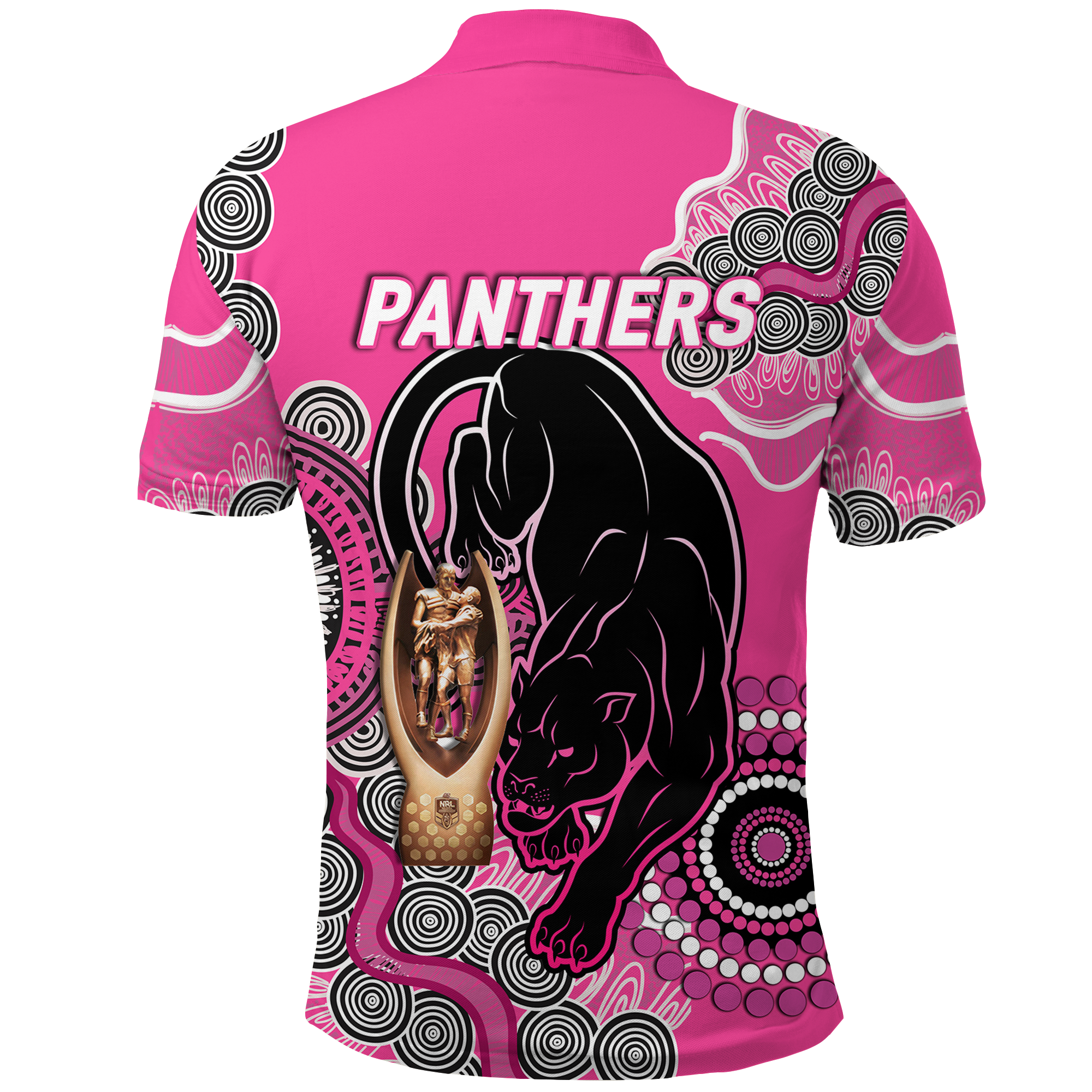 Panthers Rugby Premiers 2022 Aboriginal Art Polo Shirt - - Vibe Hoodie Shop