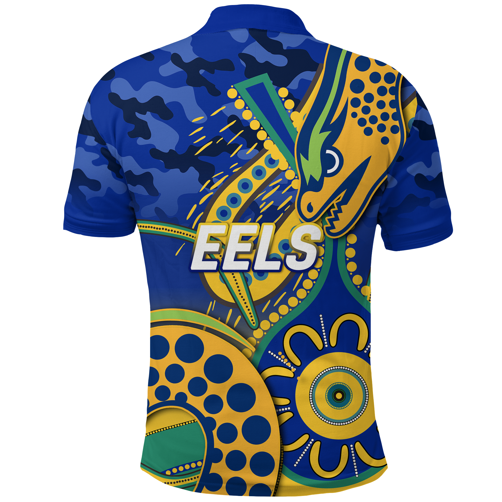 Eels Rugby ANZAC Day Camouflage Indigenous Art Polo Shirt - - Vibe Hoodie Shop